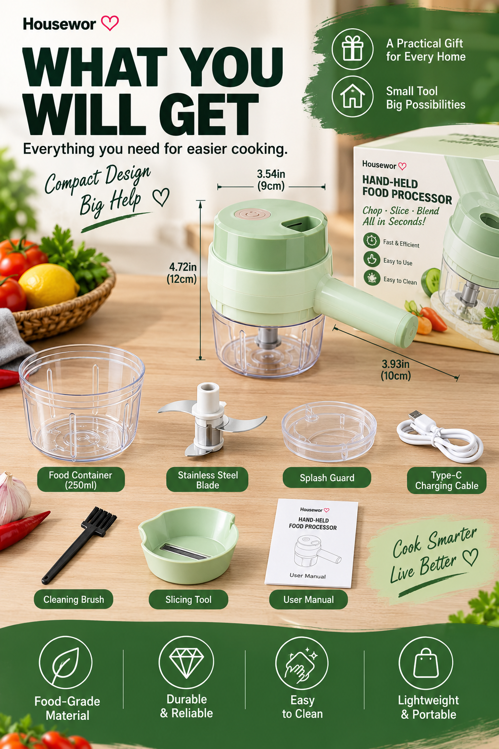 📢📢 50% OFF🔪4 In 1 Handheld Electric Vegetable Cutter Set