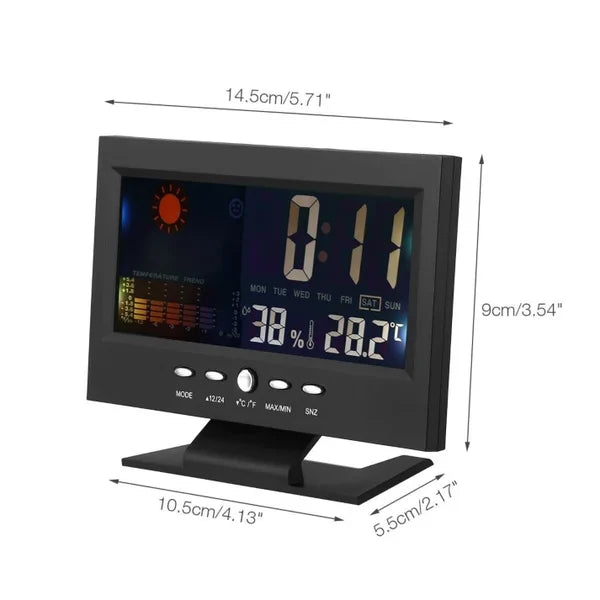🌡️ 49% OFF NOW! ✨ Digital LED Weather Station - Temperature & Humidity Monitor with Forecast Display & Table Alarm Clock 📊⏰
