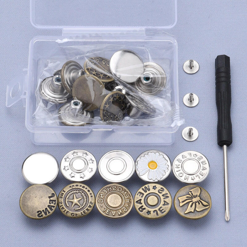 Removable No-Sew Jeans Buttons Set(50% OFF)