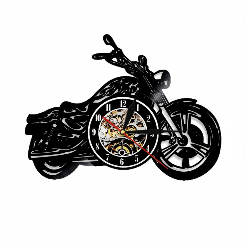 ⏳Limited-time 50% off⏰Retro Motorcycle Vinyl Record Wall Clock