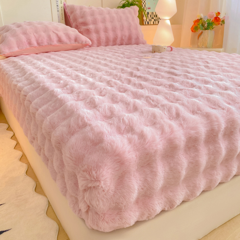 Plush Thickened Fitted Sheet