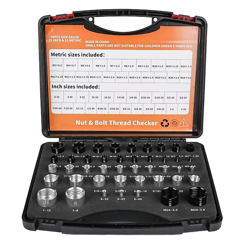 🔧 LIMITED-TIME 50% OFF! 📏 Nut & Bolt Thread Checker Kit – Dual-Side, Precise, Compact ✨