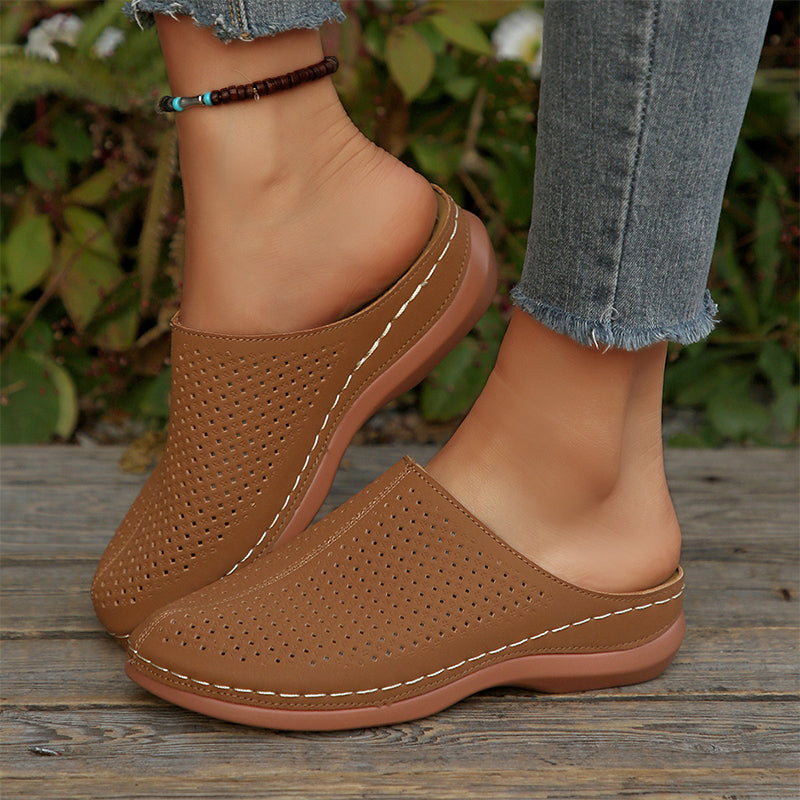 ๐ก Women's Perforated Platform Mules โ Slip-On, Comfortable, Chic ๐ฟ