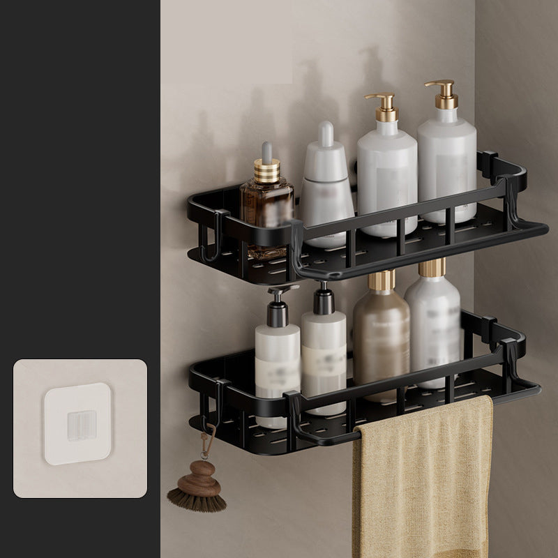 📢📢50% OFF !! ⏰Drill-Free Bathroom Shelf – Strong Adhesive & Drainage – Waterproof Storage Rack ✨