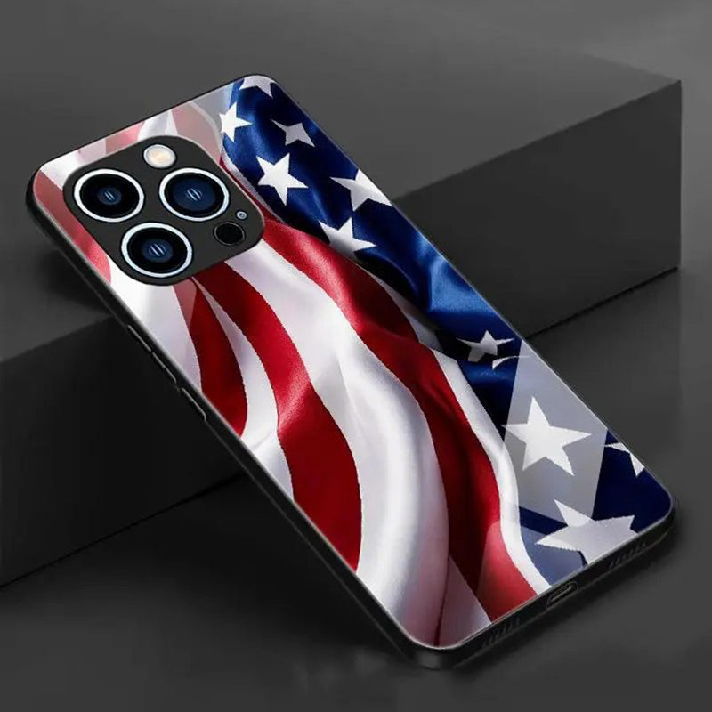 ๐ฑ LIMITED-TIME 50% OFF! ๐ฅ Vibrant Patriotic Glass Phone Case โ Tempered Glass, Shockproof TPU, Anti-Fingerprint โจ