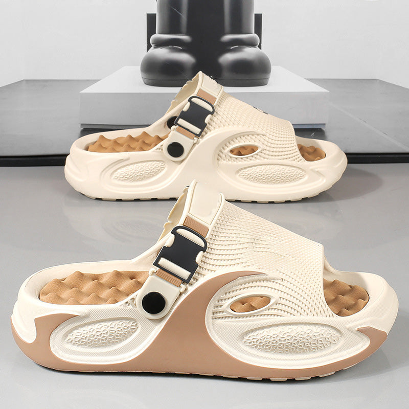 ๐ Men's 2-Way EVA Sandals | Breathable Hollow Design, Massage Footbed & Non-Slip Grip โ Casual Summer Slides