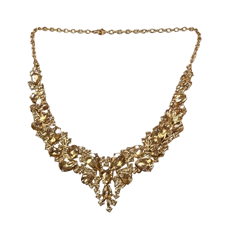 Elegant Yellow Sparkling Rhinestone Jewelry