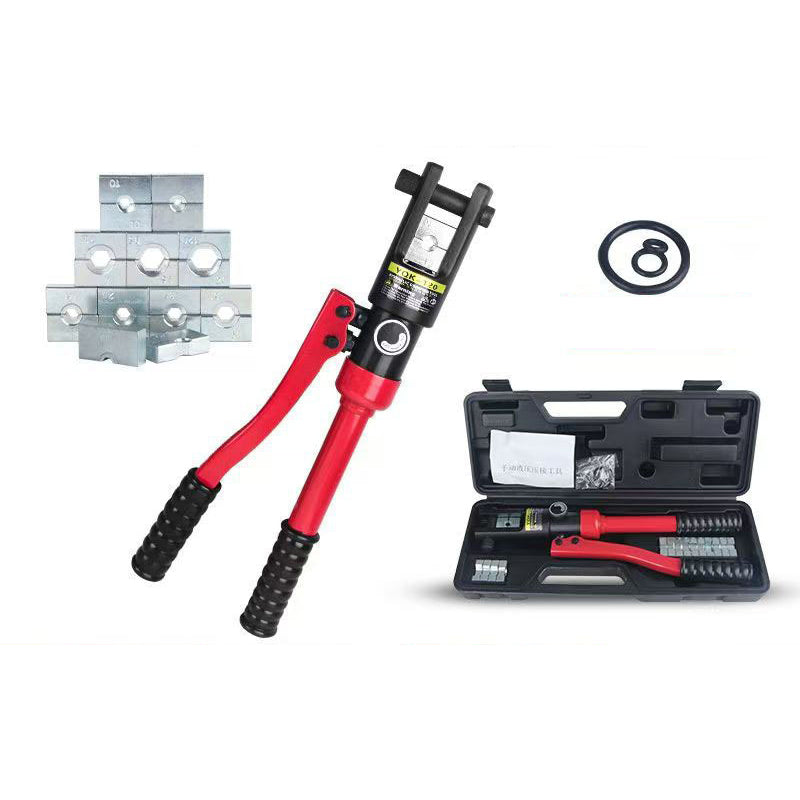 ๐ง 50% OFF NOW! ๐ช Manual Hydraulic Crimping Tool โ Hexagonal Molds, Interchangeable Dies & Insulated Handles โ For Copper & Aluminum Terminals โก
