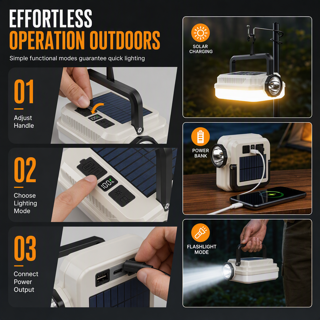 🏕️ LIMITED‑TIME 50% OFF! ☀️ Solar Rechargeable LED Camping Lantern – Weatherproof, Portable, Multi‑Use ✨