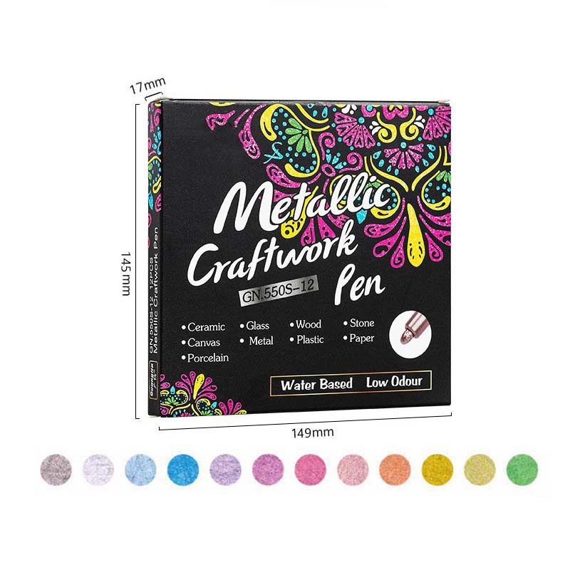 🖌️ 50% OFF! ✨ Vibrant Colors Metallic Marker Pens Set – Rich Metallic Shimmer, Smooth Ink Flow & Smudge-Resistant Finish – 12/24 Colors for Journaling, Cards & DIY Crafts 🎨