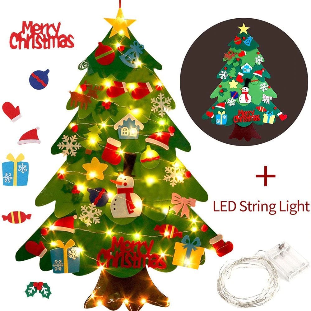 🎄🔥 Christmas Promotion 50% OFF! DIY Felt Christmas Tree Set – No-Glue, No-Mess, Reusable Toddler-Friendly Felt Pieces, Includes Star, Ornaments & Gift Tags, Perfect Family Craft & Wall Decor ✨
