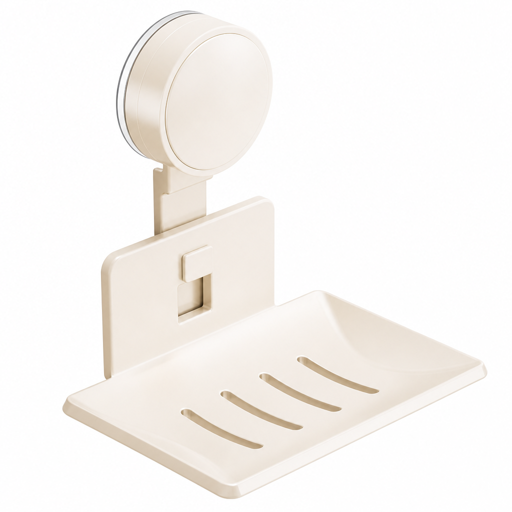 🧼 Vacuum Suction Soap Dish: V-Shaped Drainage, Rustproof Aluminum, No Drilling, Twist-Lock