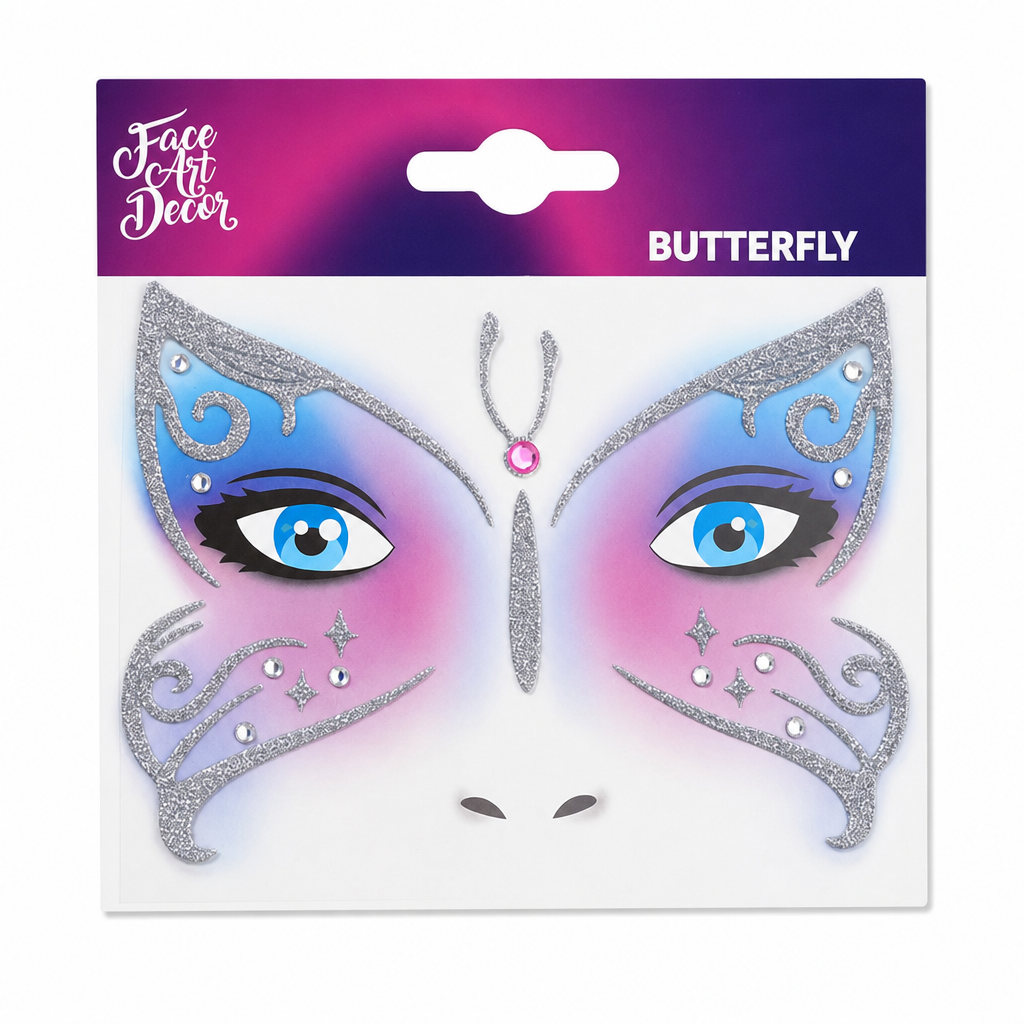 📢📢50% OFF !! ⏰ Christmas Holiday Temporary Face Tattoo Stickers – Animal Designs, Glitter Face Gems ✨