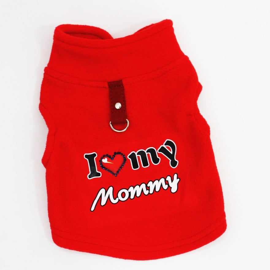 ⏳Time-Limited Special⏰Warm Pet Sweater with Leash Ring – “Love Dad & Mum” Design, Keep Your Pup Cosy & Stylish on Winter Walks ❄️