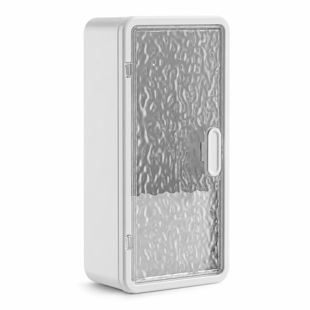 🛁 LIMITED-TIME 50% OFF! ✨ Wall-Mounted Bathroom Organizer – No-Drill, Glacier Texture & Drainage Slots