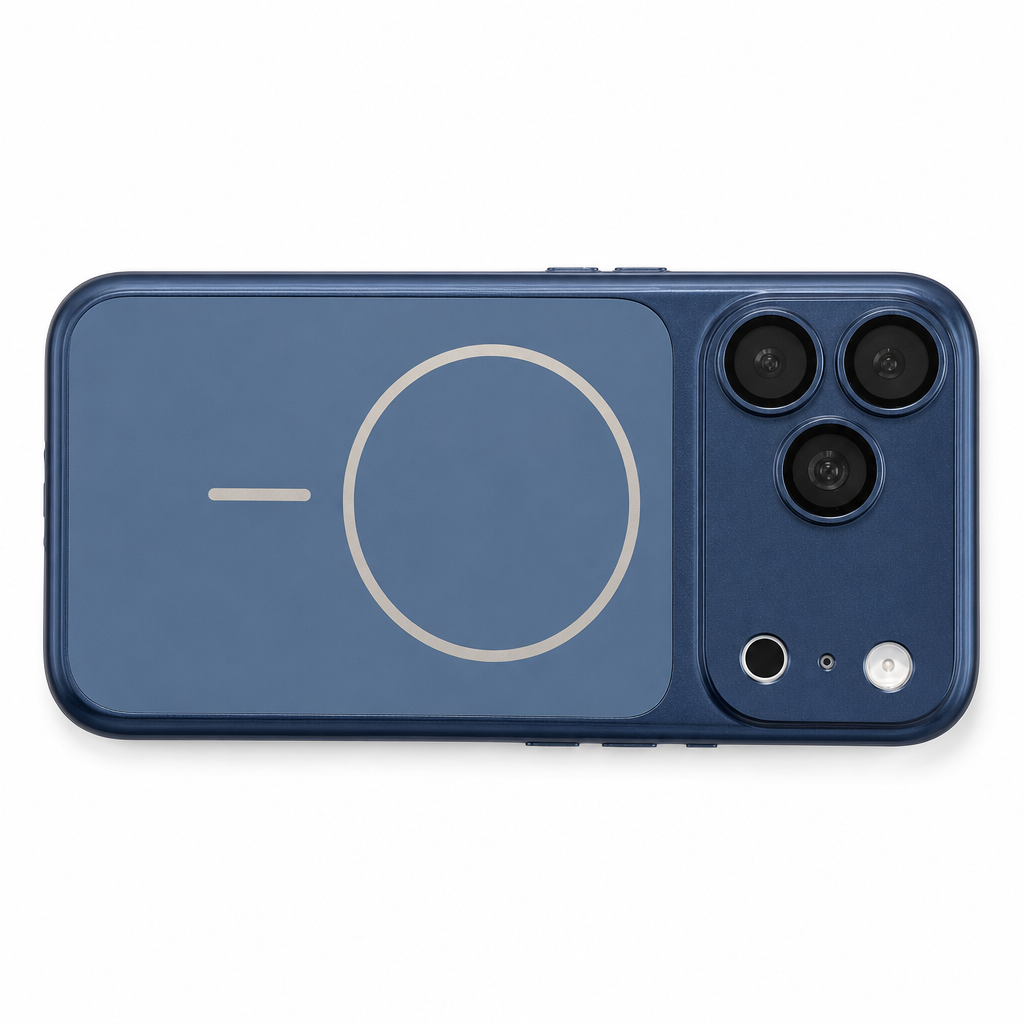 Magnetic Matte Electroplated Phone Case with Large Window Protector Full Coverage Protective Cover