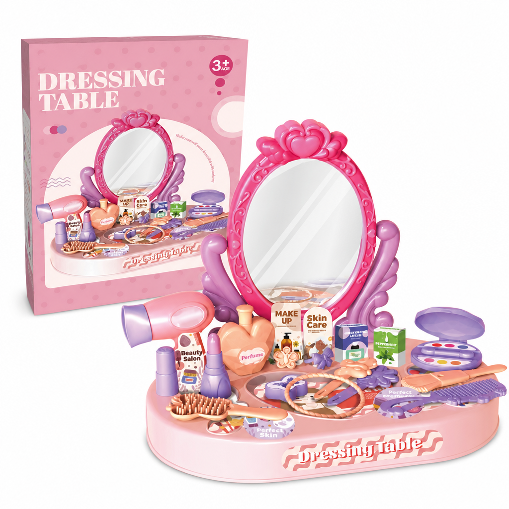 👸 LIMITED-TIME 50% OFF! ✨ Kids Pretend Play Makeup Vanity Table Toy – Safe, Sturdy, Rich Accessories 🎀