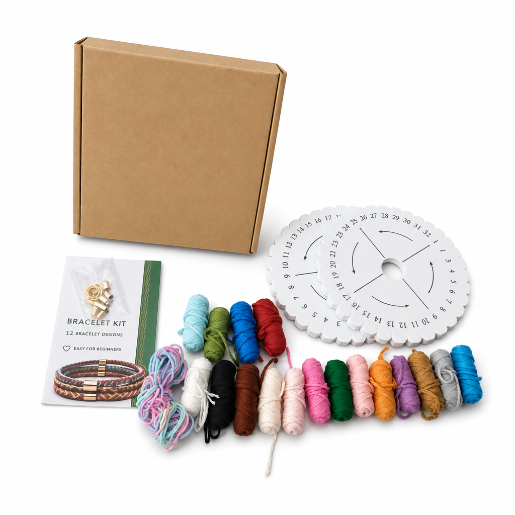 📢📢 50% OFF🧵DIY Cord Braiding Craft Kit – Complete Boxed Set for Adults & Beginners