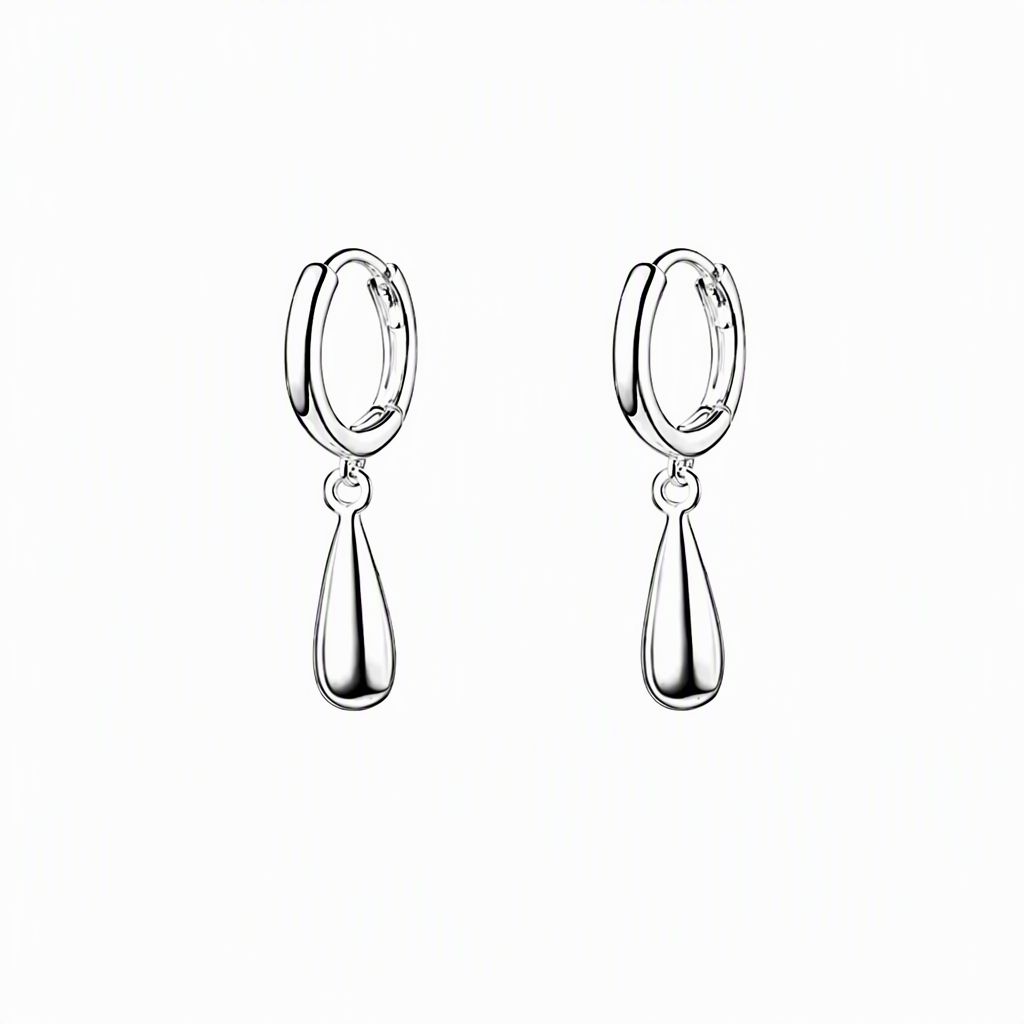 ✨💧Minimalist Water Drop Circle Hoop Earrings for Women Elegant Huggie Earrings 1 Pair