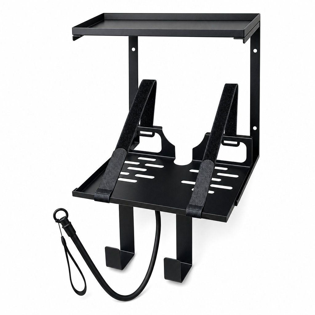 ⏳🔥LIMITED-TIME 50% OFF! ⏰Wall-Mount CPAP Organizer with Hose Elevator Hook | Wrought-Iron Single Two-Tier Bracket, Pre-Drilled🛏️💤