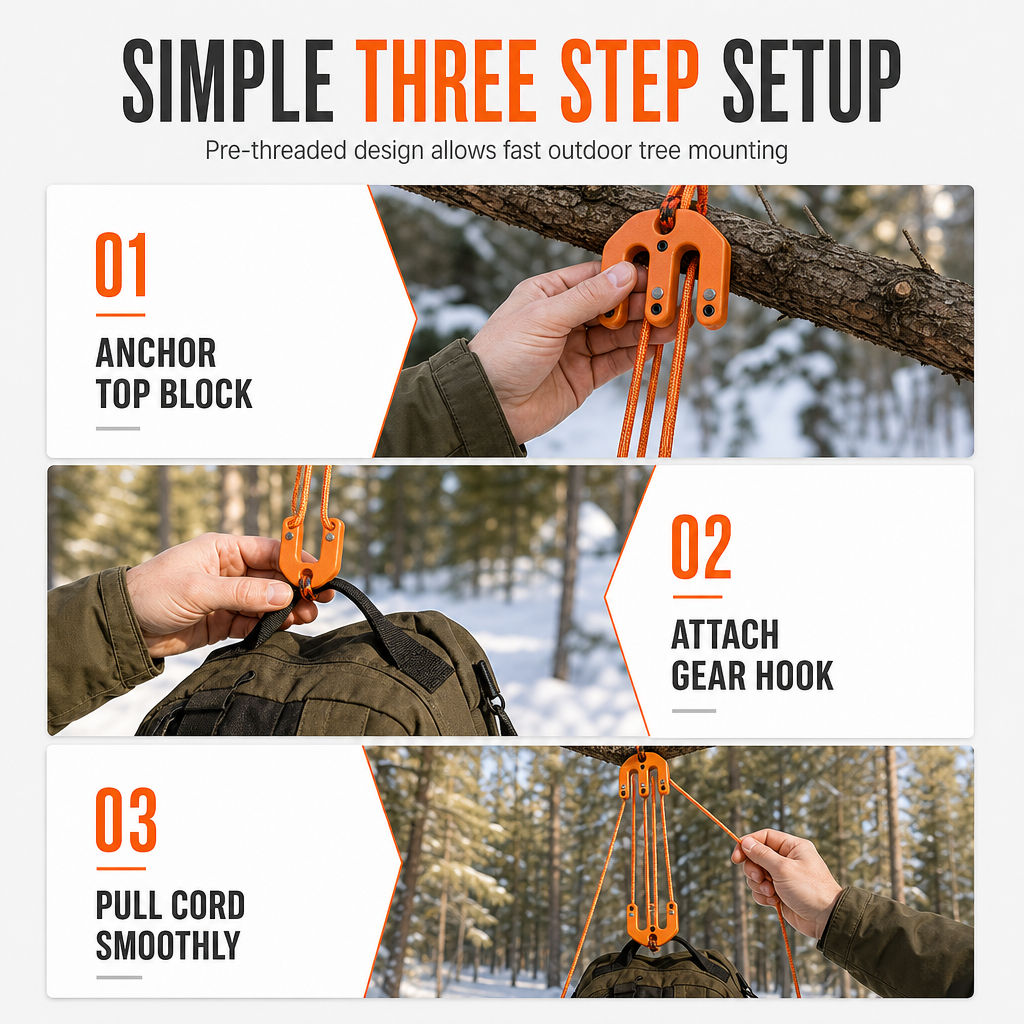 🏋️ 50% OFF! 🎯 Hoist Block & Tackle System – Heavy-duty lifting for hunting gear ✨