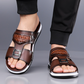 Men's Faux Leather Slip-On Sandals