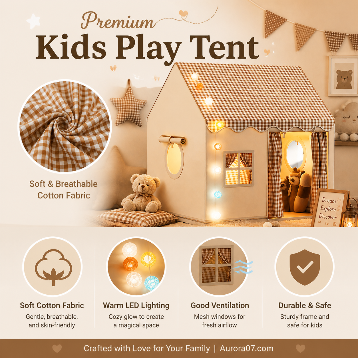 💗LAST DAY SALE 50% OFF⚡Children's Play Tent Castle