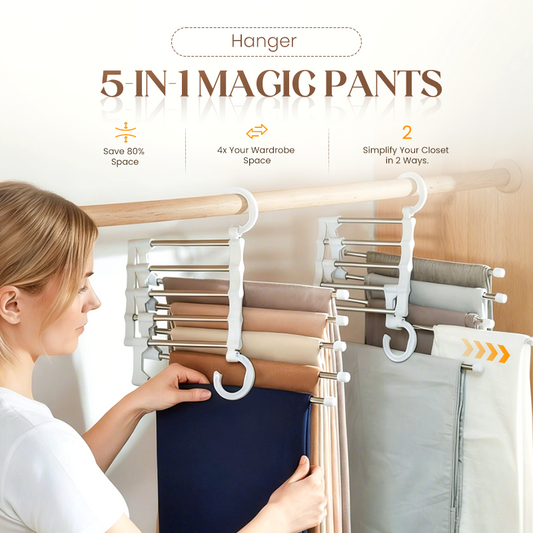 💗Special Offer Now!— Household Multifunctional Telescopic Folding Multi-layer Pants Storage Rack