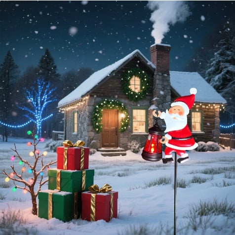 🎁Pre-Christmas Sale: 50% Off🎅✨Santa Watering Can Solar Light with Ground Stake