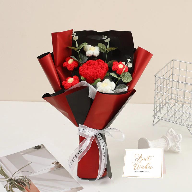 🌷 50% OFF NOW! 💕 Handmade Delicate Crochet Flower Bouquet – Mother's Day Special – Lifelike Design, Durable & Perfect Gift for Mom 🎁