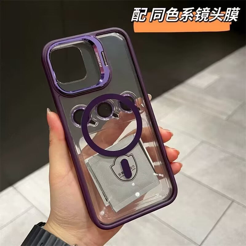 Invisible Stand Magnetic Phone Case With Lens Cover