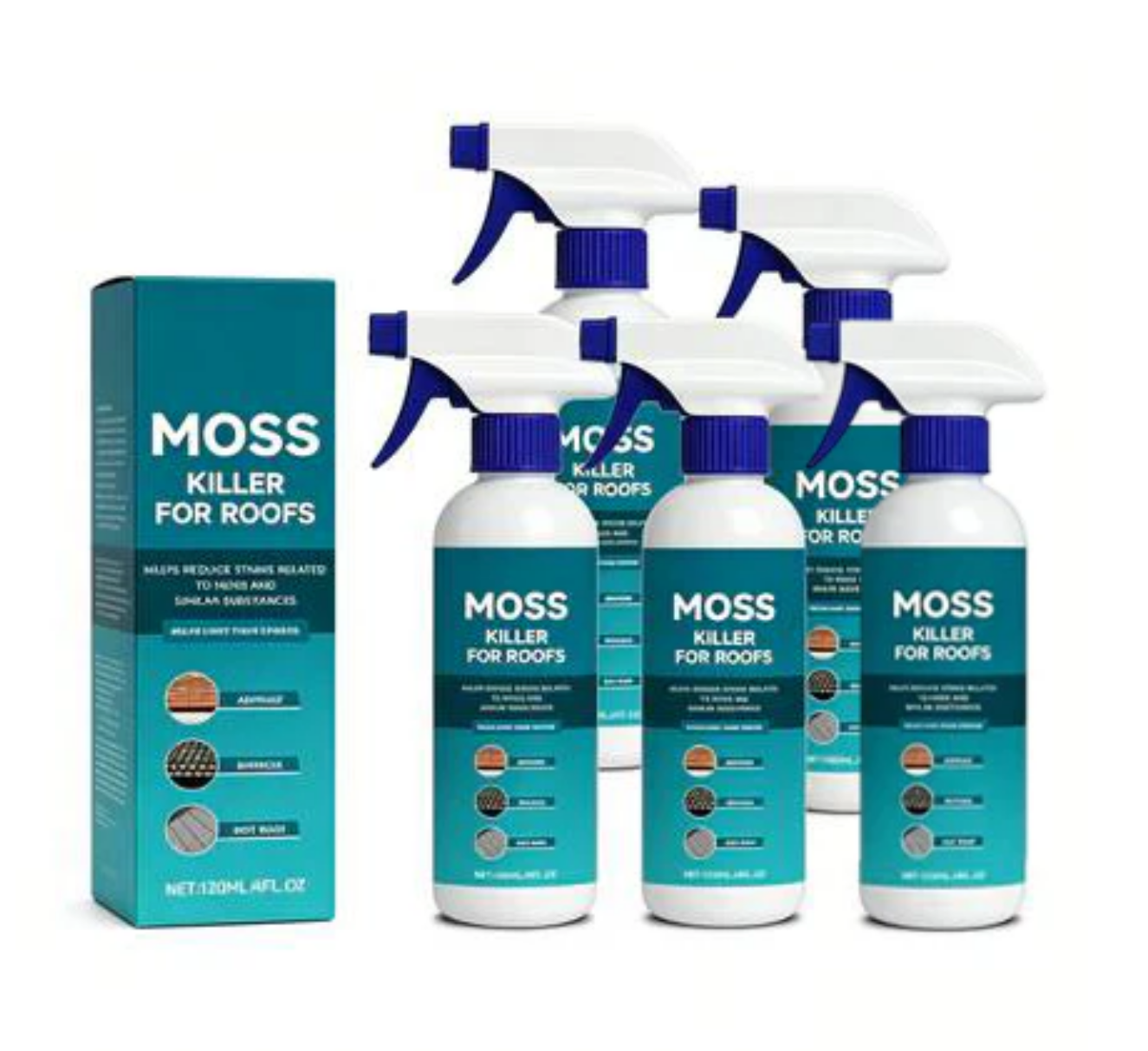 🤩Limited Buy 2 Get 1 Free!🌧️Multi-Surface Roof Moss & Algae Cleaner Spray 🏠✨