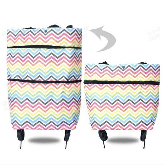 💥 Last Day! Special Sale 🛒 Foldable Grocery Cart Bag – The Rolling Shopping Bag That Saves Your Back