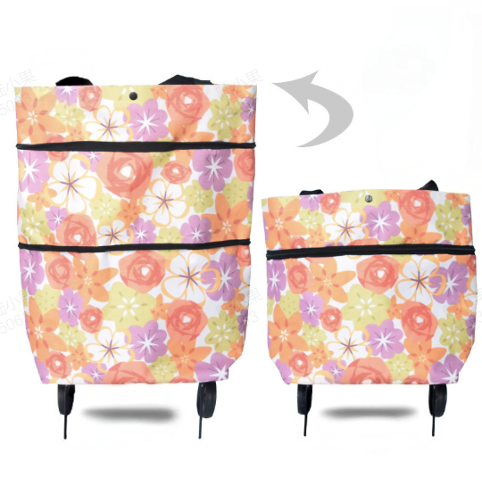 💥 Last Day! Special Sale 🛒 Foldable Grocery Cart Bag – The Rolling Shopping Bag That Saves Your Back
