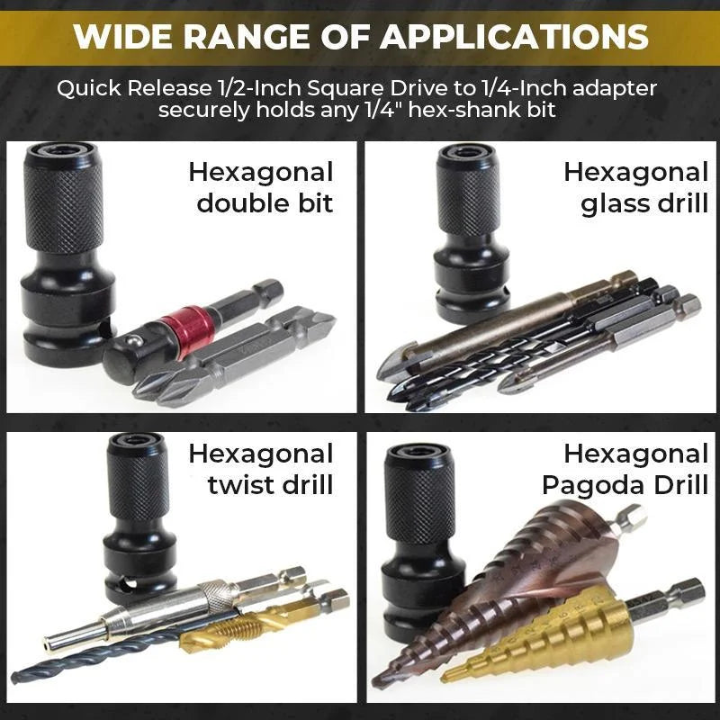 🎉 2026 Sale — Over 28,000 Sold! 🔧 1/4" Hex Shank Socket Converter – Quick Release & Chrome Moly Steel ⚙️