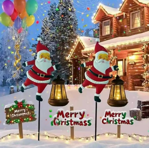 🎁Pre-Christmas Sale: 50% Off🎅✨Santa Watering Can Solar Light with Ground Stake
