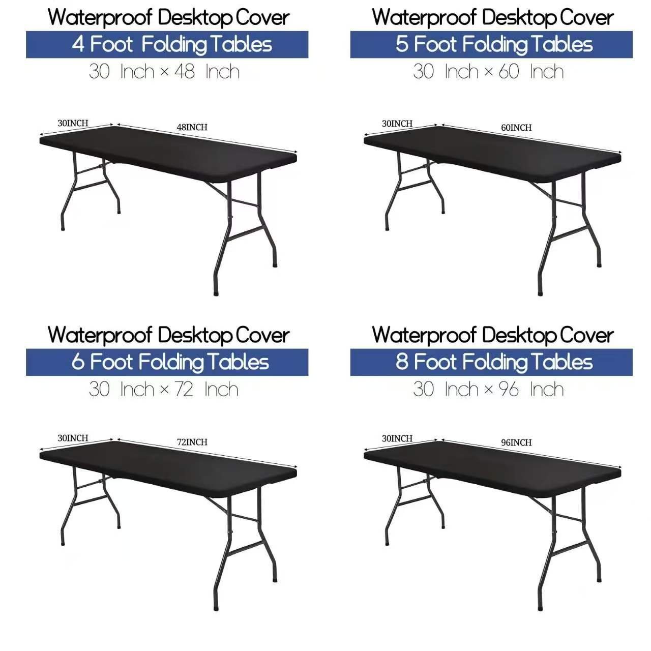 🌸 LIMITED TIME 50% OFF! ✨Pack Stretch Fabric Table Top Cap Cover, fits 4ft/6ft/8ft Tables