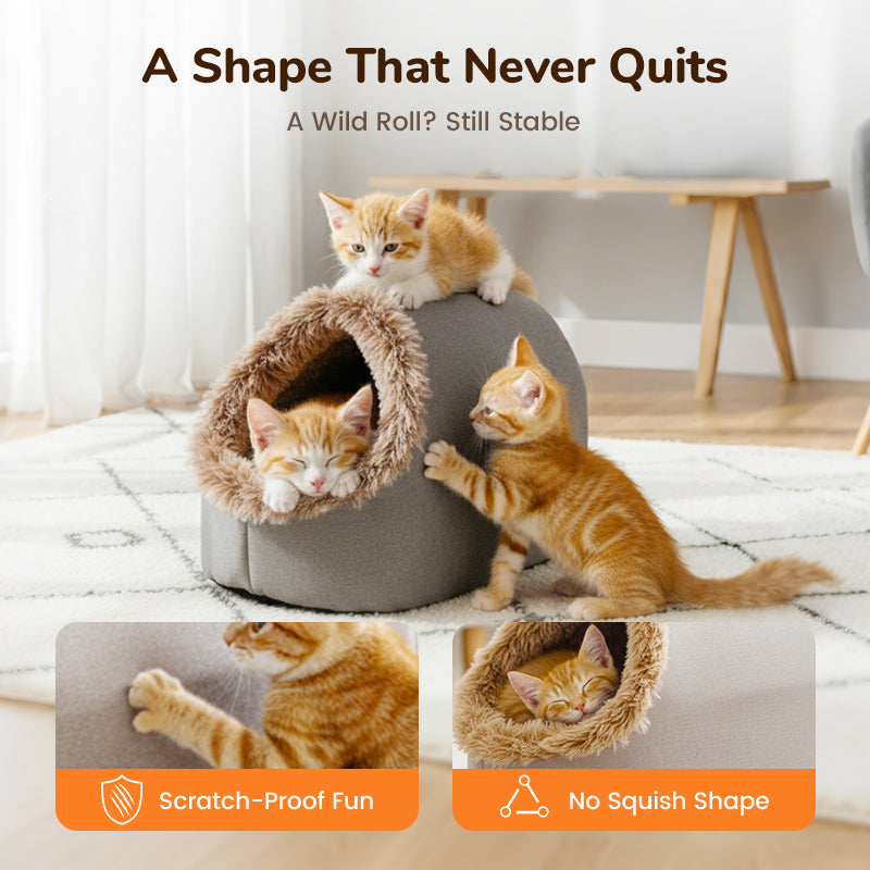 🎁 50%OFF! 💥🐾 Winter Warm Pet Cave Bed – Cozy Den for Cats & Small Dogs ❄️❤️
