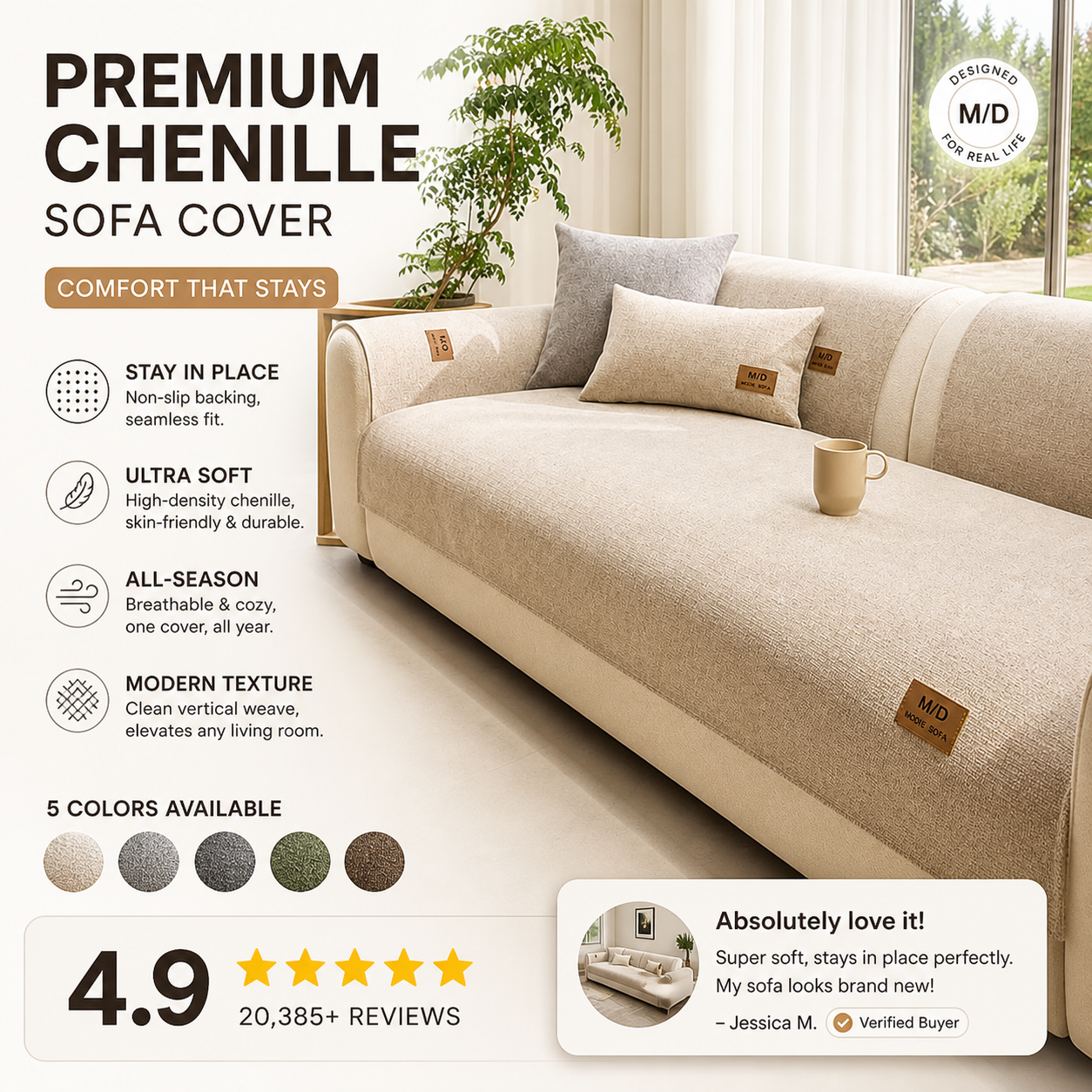 🛋️ LIMITED‑TIME 50% OFF! ✨ Thickened Non‑Slip Sofa Cover – Ultra‑Soft, Washable, Pet‑friendly 🐾
