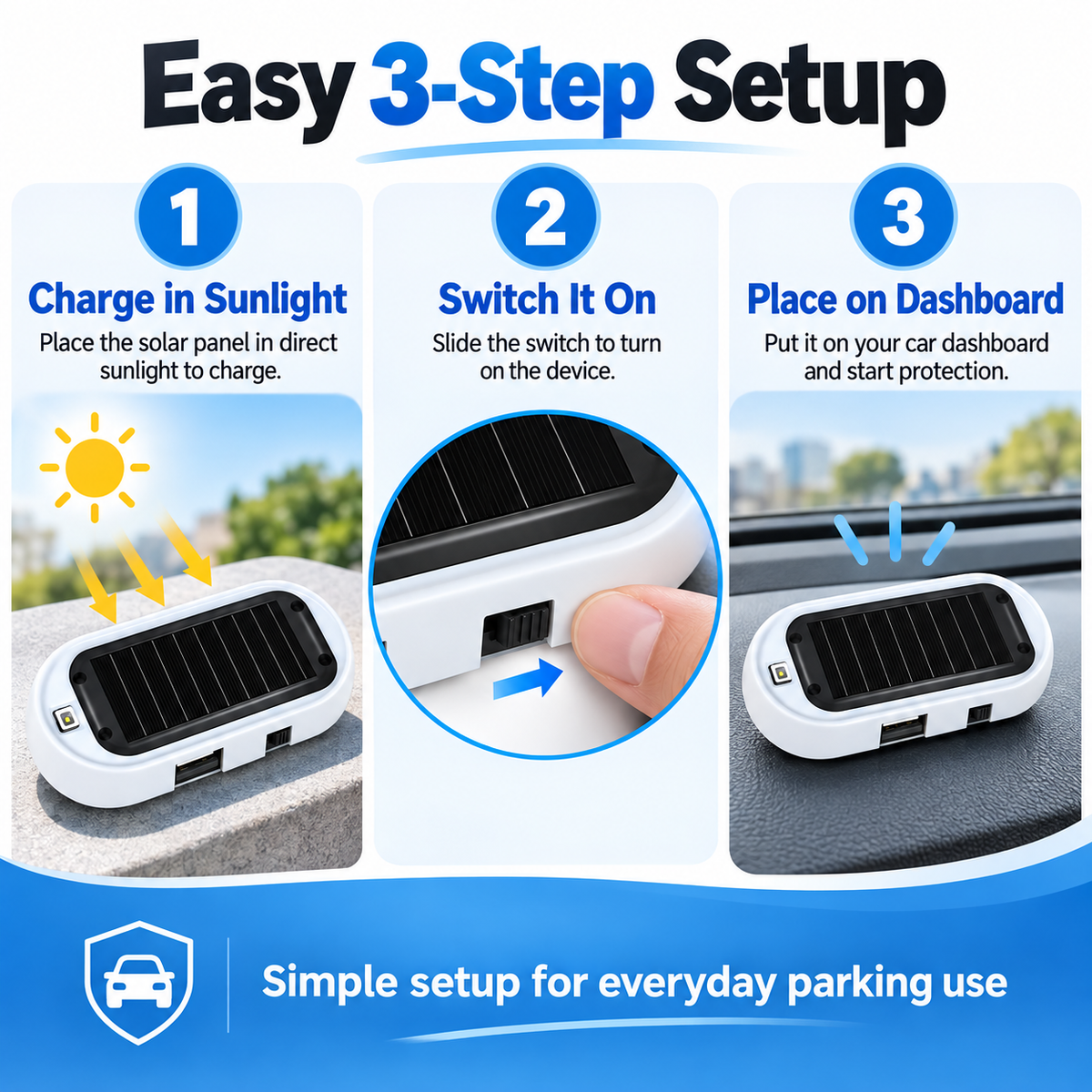 🚗🚨✨Compact Solar Anti-Theft LED Flashing Lamp
