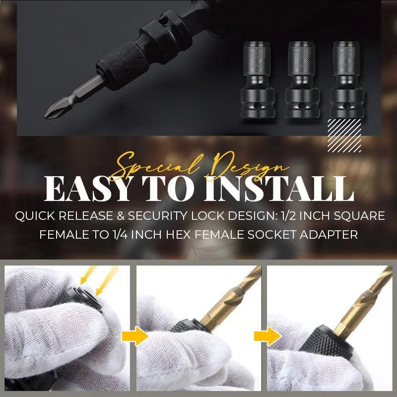 🎉 2026 Sale — Over 28,000 Sold! 🔧 1/4" Hex Shank Socket Converter – Quick Release & Chrome Moly Steel ⚙️