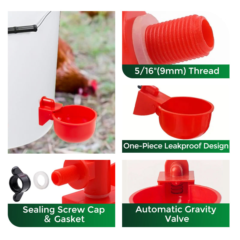 🎁Hot sale 50% OFF✨5/16 Inch Thread Automatic Poultry Water Cups