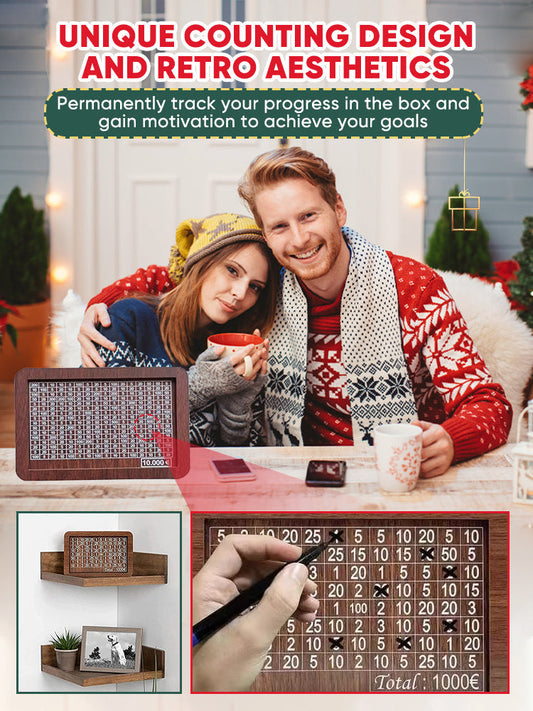 🎁 Hot Sale 50% OFF 🔥Retro Style Wooden Money Box with Counter Piggy Bank Handmade Saving Money Goal Piggy Bank