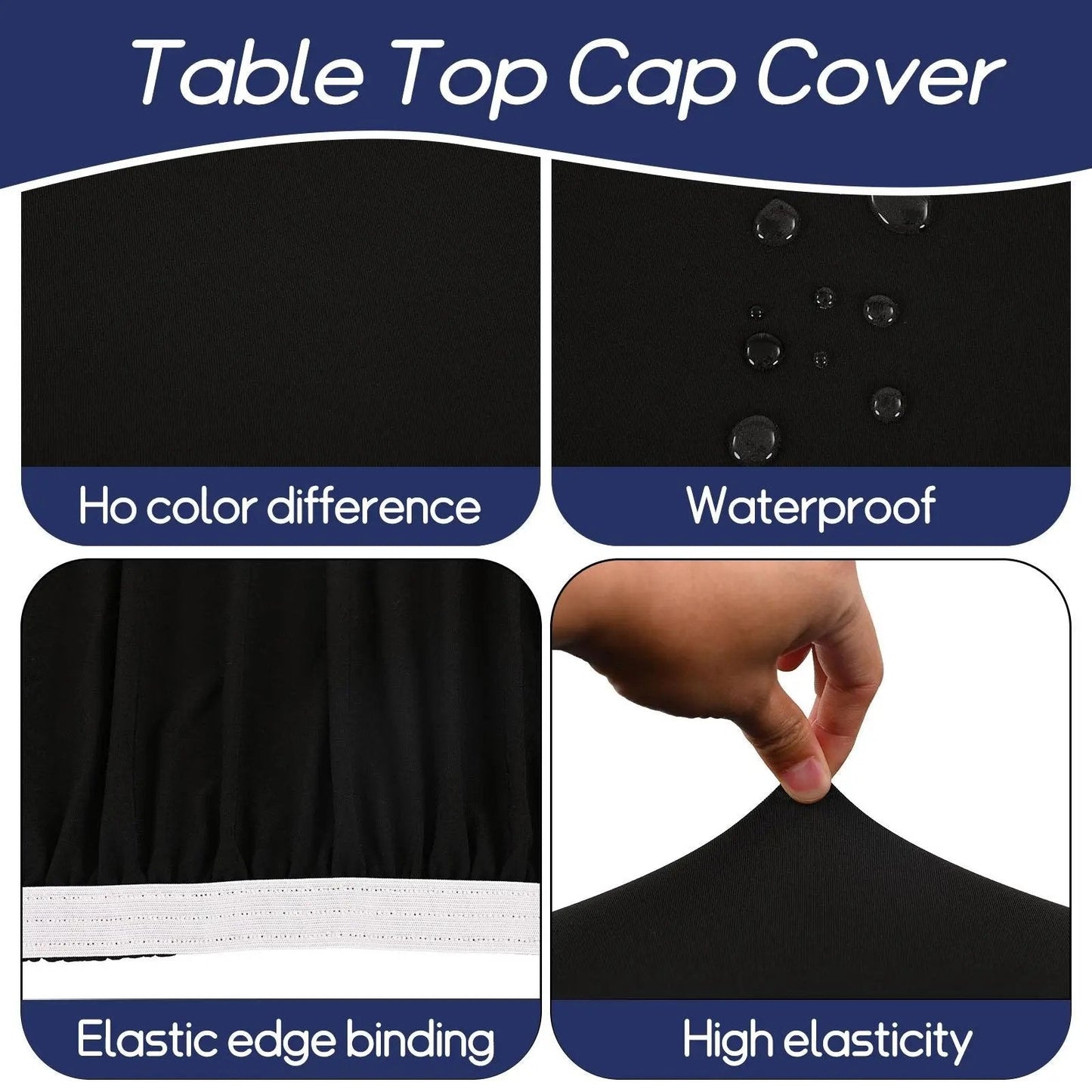 🌸 LIMITED TIME 50% OFF! ✨Pack Stretch Fabric Table Top Cap Cover, fits 4ft/6ft/8ft Tables