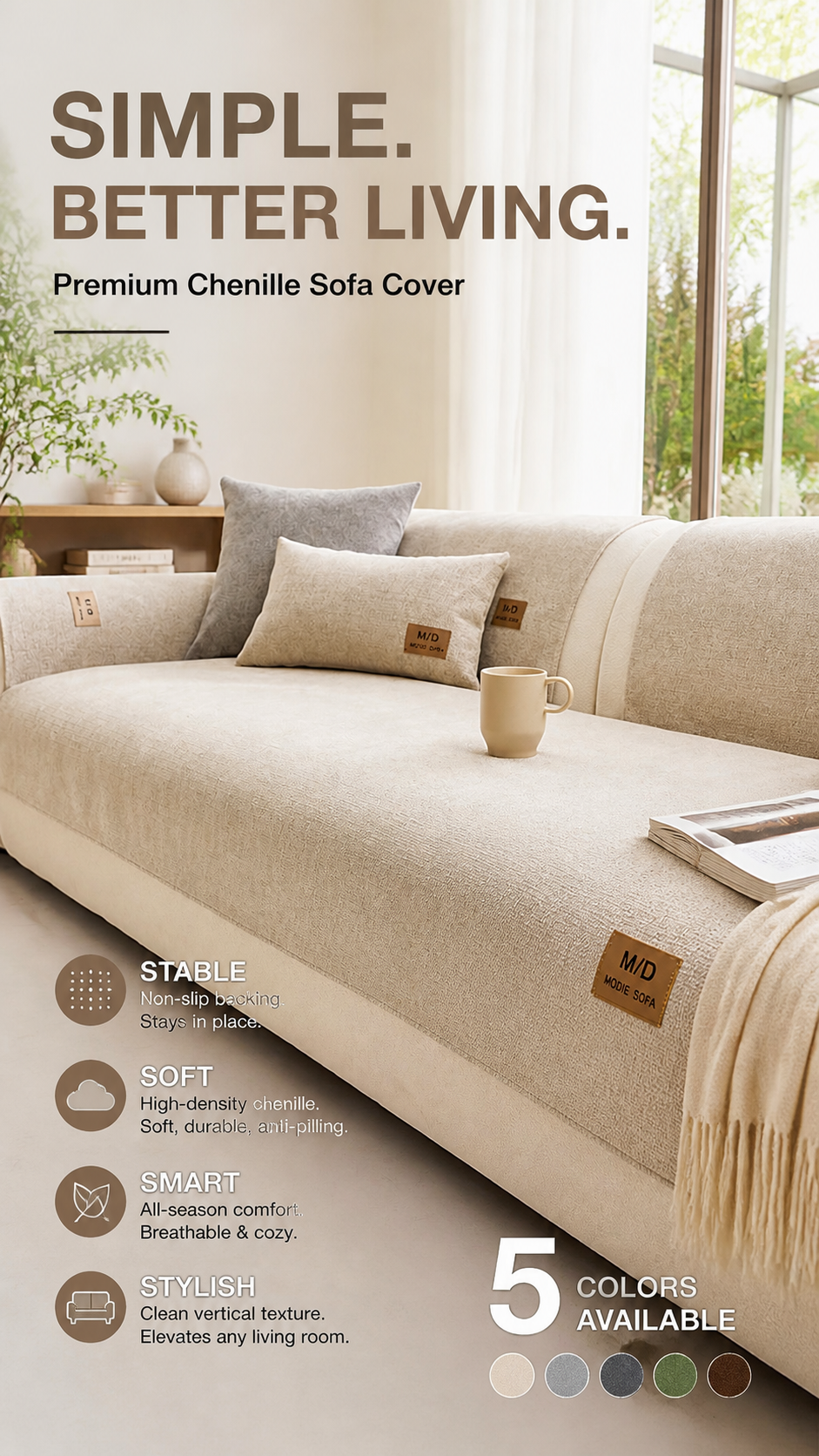 🛋️ LIMITED‑TIME 50% OFF! ✨ Thickened Non‑Slip Sofa Cover – Ultra‑Soft, Washable, Pet‑friendly 🐾
