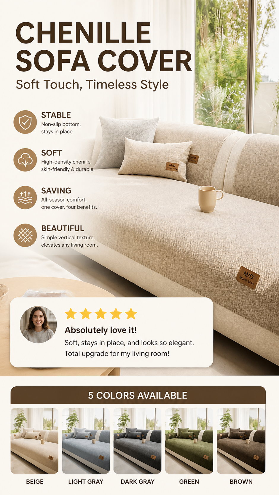 🛋️ LIMITED‑TIME 50% OFF! ✨ Thickened Non‑Slip Sofa Cover – Ultra‑Soft, Washable, Pet‑friendly 🐾