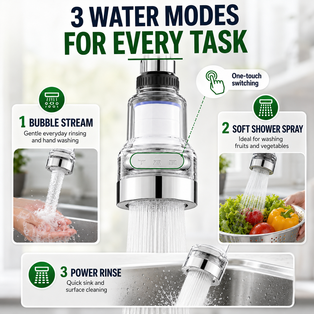 🚰360°Rotating Faucet Filter‑Splash‑Proof Water Purifier