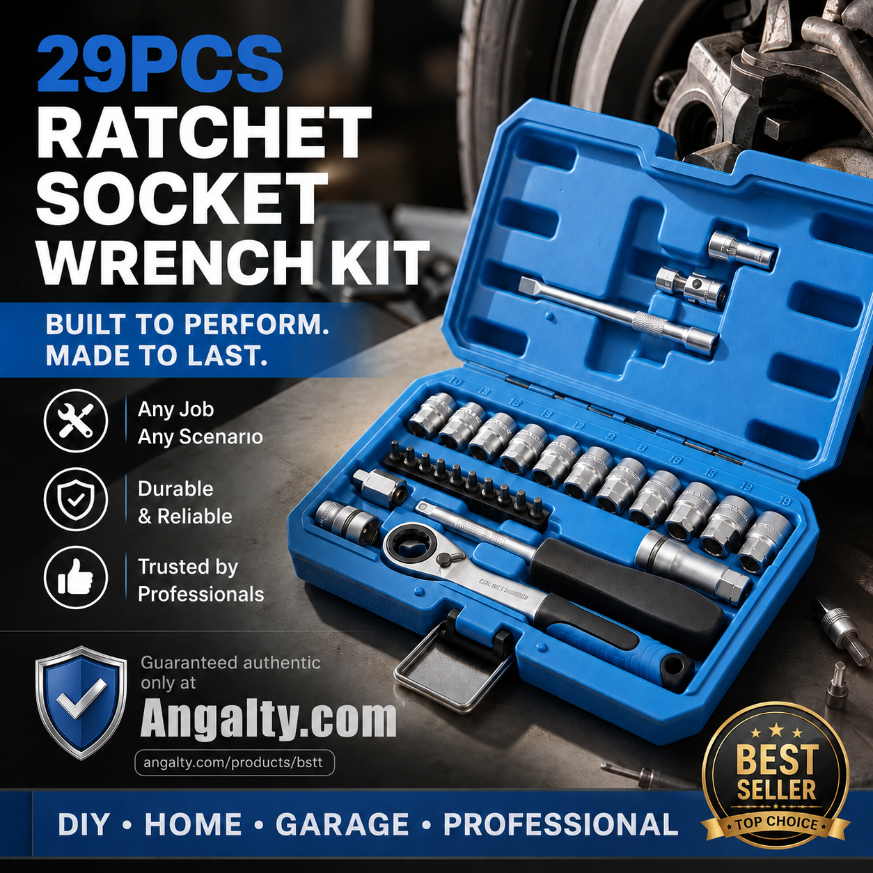 📢📢50% OFF !! ⏰2026 Sale — Over 16,600 Sold!🔧29‑Pcs Ratchet Socket Wrench Kit 🛠️