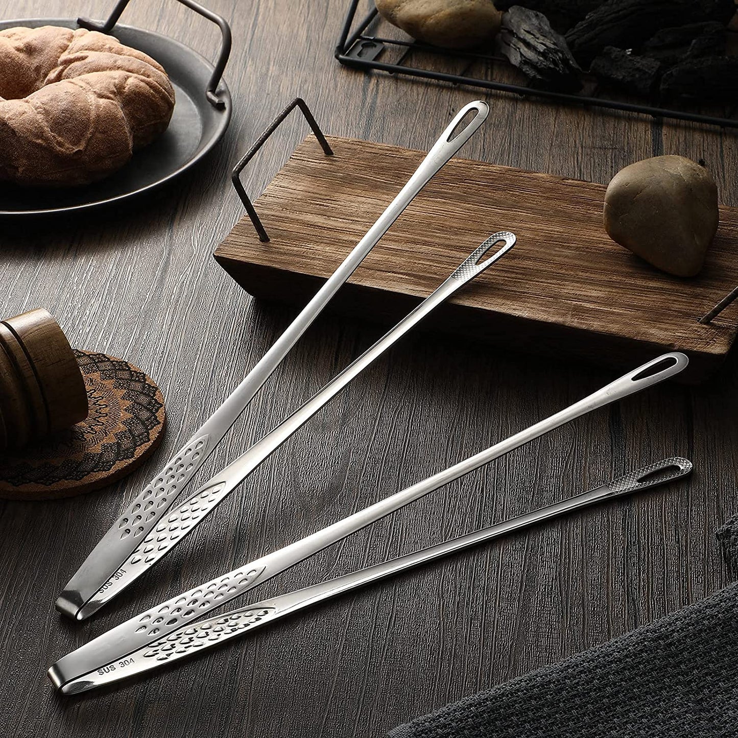 ⏰LIMITED-TIME 50% OFF! 🍖🔥 Tired of flimsy tongs that slip and drop your food? These stainless steel tongs grip tight, flip easy, and last for years — kitchen or grill. ✨