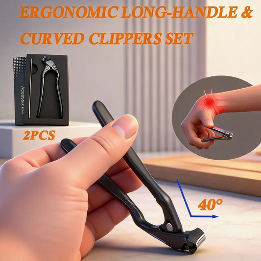 Black Curved Nail Clipper – Ergonomic & Easy for Seniors 🖤